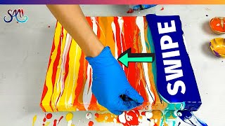 Acrylic Pouring SWIPE Amazing CELLS | Fluid Art | Pour Painting | Premixed Pouring Paint