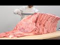 【肉磨き】20kgの巨大肉からわずか1kgの特選カルビが生まれる！【WAGYU】Bone less short rib