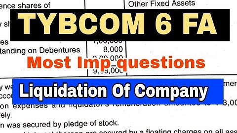 TYBCOM 6 FA Most Imp questions Liquidation of company || Atul Sir
