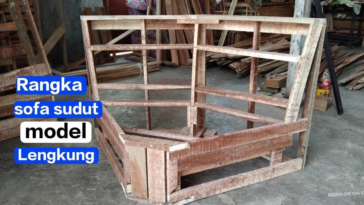 cara membuat Rangka SOFA sudut model lengkung, making SOFA frame