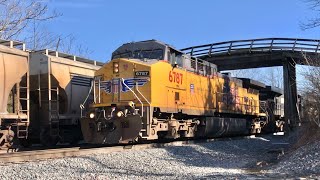 Trains Passing Under Me On Abandoned Bridge, Train Waits For 2 Trains To Pass Under Me & Speed Check