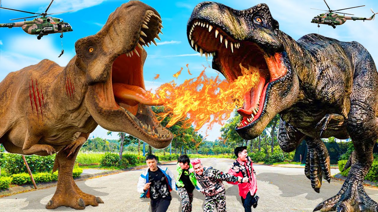 Blockbuster T-rex Chase 2023 | T-rex Attack | Jurassic Park Fan Made Movie #9 | HOT Movie @Ms. Sandy
