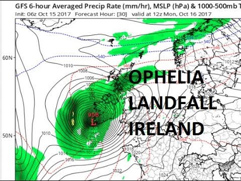 Ophelia races toward Ireland as post-tropical storm