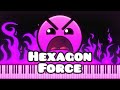 Synthesia piano tutorial waterflame  hexagon force geometry dash lvl16