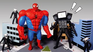 Making Giant Spider-Man vs Titan TV Man - Skibidi Toilet | Polymer Clay Diorama