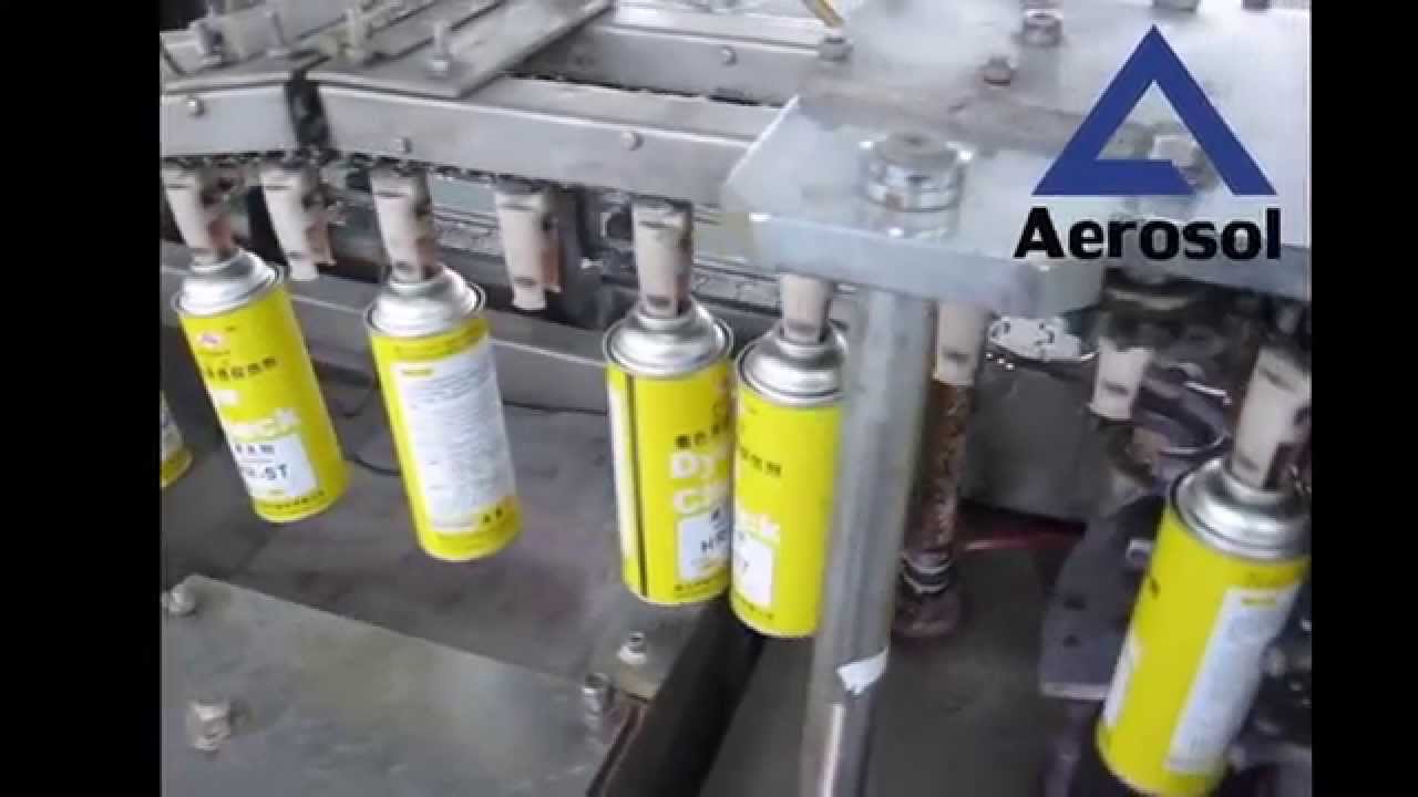 Automatic Aerosol Filling Line in Customer's Plant - YouTube