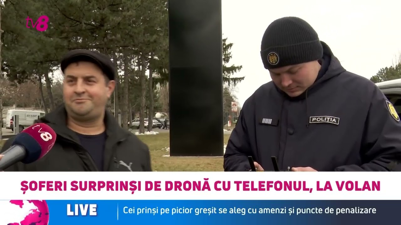 Șoferi surprinși de dronă folosind telefonul la volan