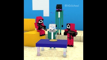 When Enderman and Skeleton Plays Squid Game Dalgona Candy |  Minecraft Animation