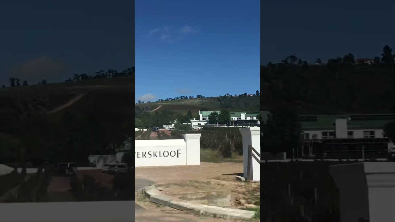 Driving passing one of the wineries, Somerset West, Cape Town. 