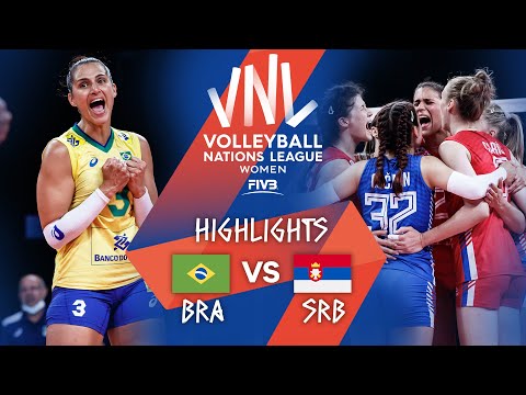 Brazil vs. Serbia - FIVB Volleyball Nations League - Women - Match Highlights, 06/06/2021