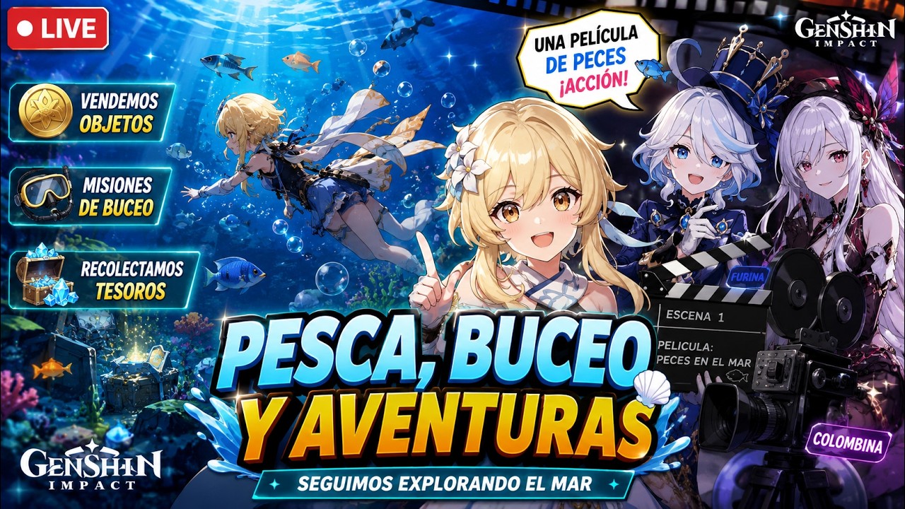 ¡Seguimos con el Evento de Pesca! 🐟 Buceo, Ventas y la Película de Peces de Furina | GIViVo 20260711