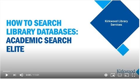 Introduction to searching library databases: Academic Search Elite