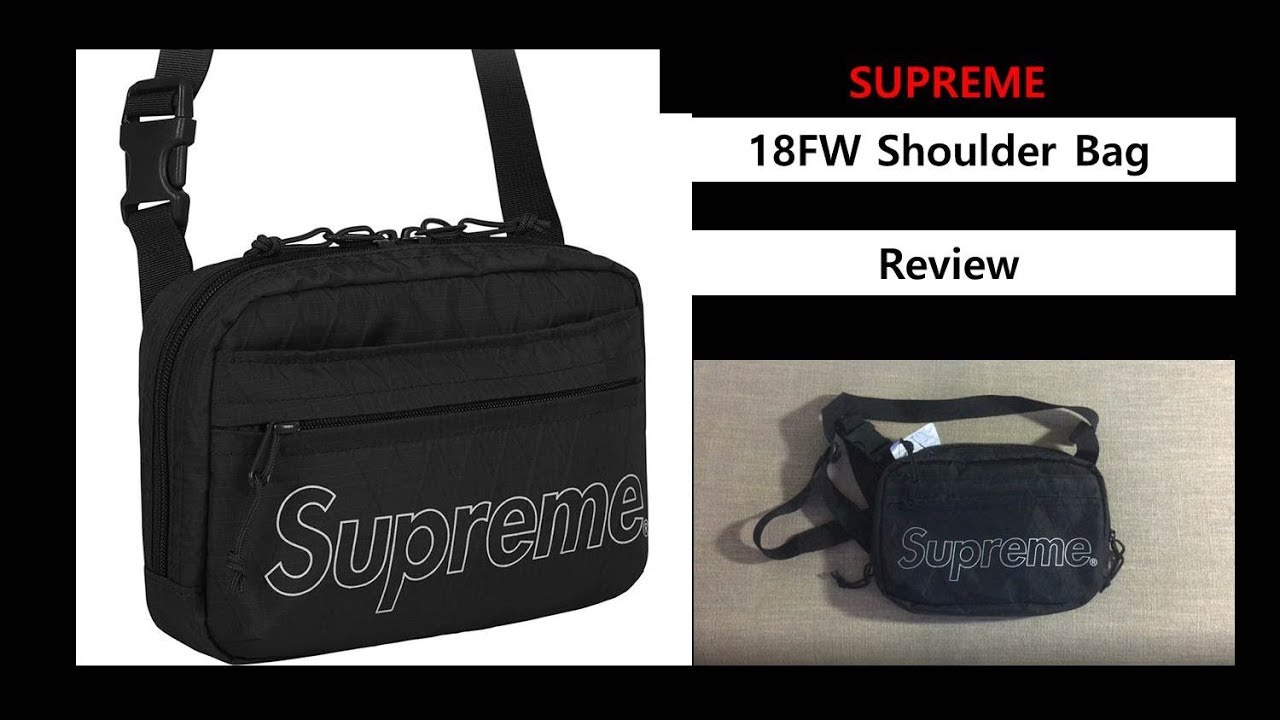 18FW SUPREME Shoulder Bag BLACK - 결합이 가능한 18FW 슈프림 숄더백 블랙 리뷰 - YouTube