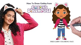 How To Draw Gabby from Gabby s Dollhouse - Free Coloring Page