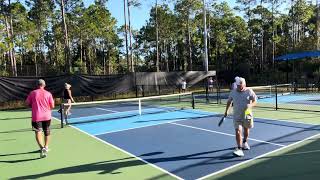 Pink N’ pickle mixed double *Oct19,2025* Tracy Zhou &Joe McKinley VS Patrice Ambuter & Mike Derbaum