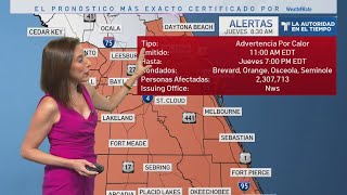 Heat Warning until 7 PM. RealFeel up to 110°F in Central Florida