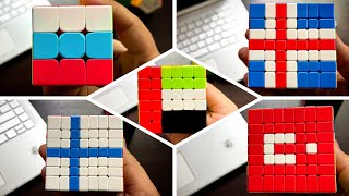 Flags of ALL COUNTRIES on the Rubik's Cubes [3x3 - 7x7]
