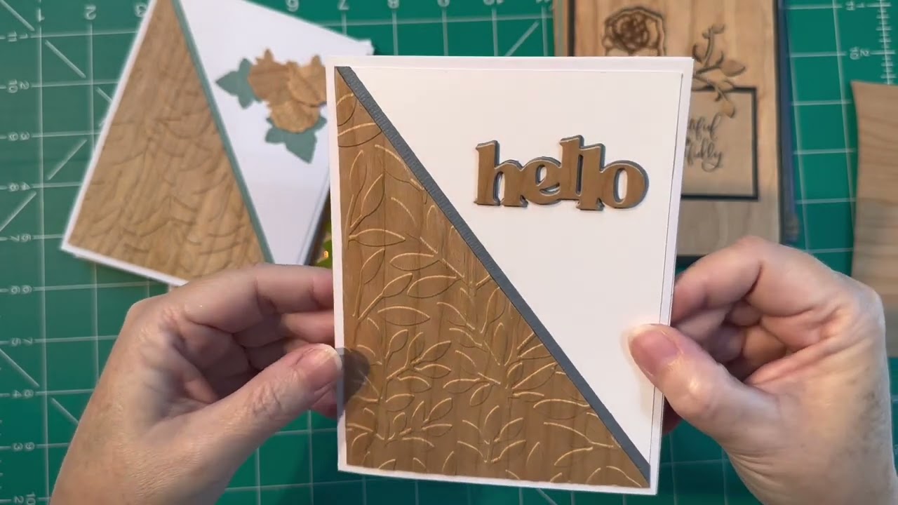 Cherry Wood Veneer Cardstock made into cards