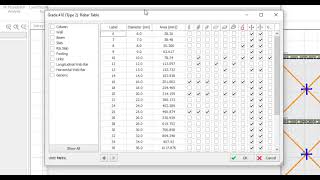Edit rebar diameter in ProtaStructure 2022