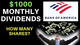 How Many Shares Of Stock To Make $1000 A Month? | Bank of America (BAC)