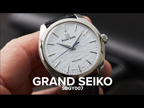 The mesmerising dial of the icy blue Grand Seiko SBGY007