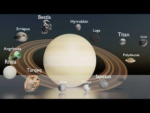 Saturn's Moons Size Comparison Smallest to Largest | 3D Comparison!