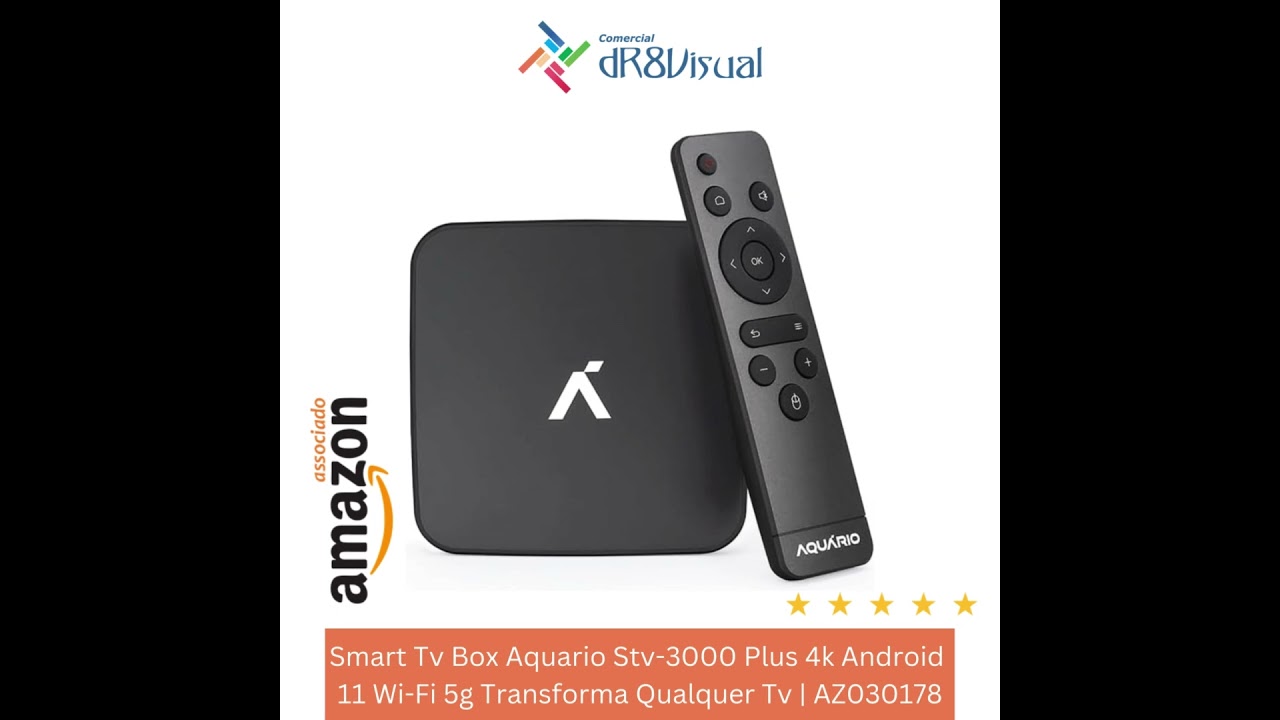 Smart Tv Box Aquario Stv-3000 Plus 4k Android 11 Wi-Fi 5g Transforma Qualquer Tv Em Smart | AZ030178