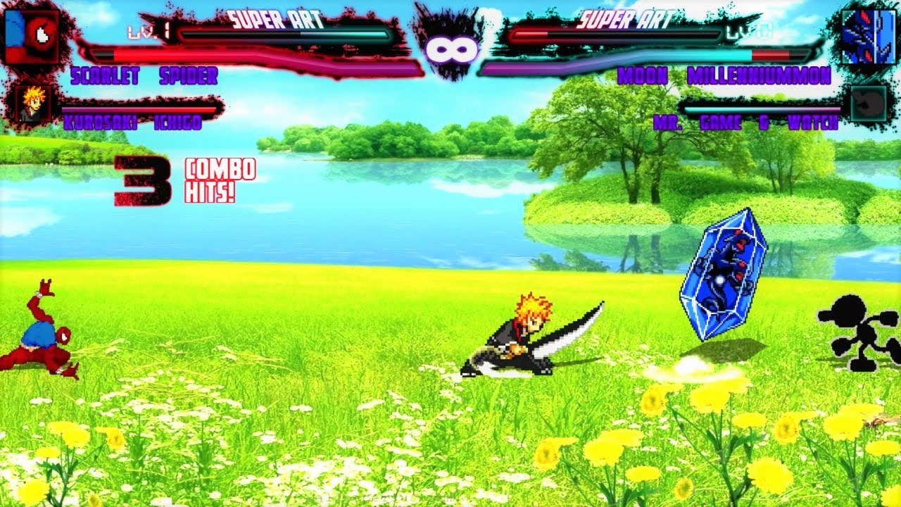 Scarlet Spider & Kurosaki Ichigo vs Moon Millenniummon & Mr. Game & Watch
