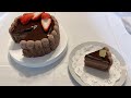 チョコレートムースのシャルロットケーキ🍫♡