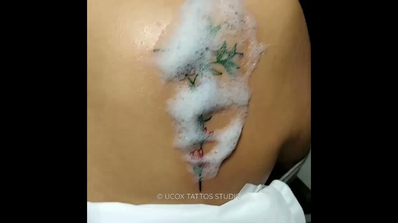 FEMININE CROSS & FLOWER TATTOO by UCOX TATTOS | Yogyakarta - Indonesia 