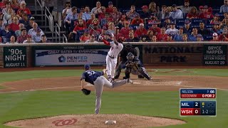 MIL@WSH: Nelson fans 10 Nationals in 10 seconds