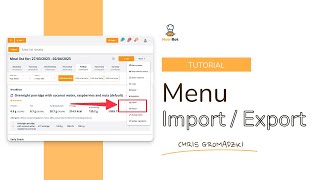 NutriBot - Menu Export / Import Feature