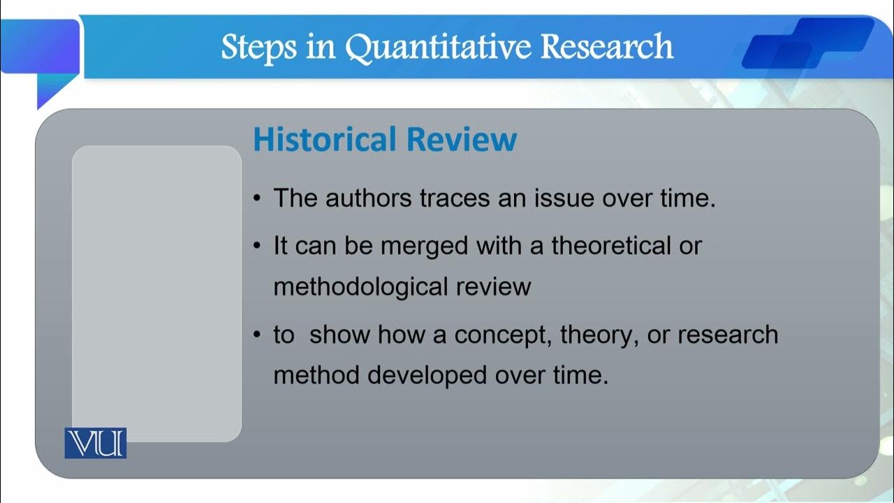 Types of Literature Review Quantitative Research Methodology SOC509