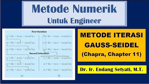 Metode Numerik Penyelesaian SPL dengan Iterasi Jacobian dan Iterasi Gauss Seidel (Chapra Ch. 11)
