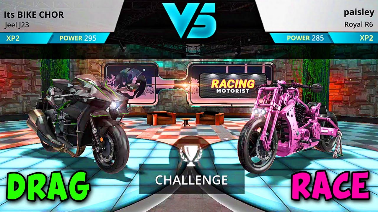 DRAG RACE CHALLENGE KAWASAKI NINJA H2R VS ROYAL R6 IN RACING MOTORIST ...