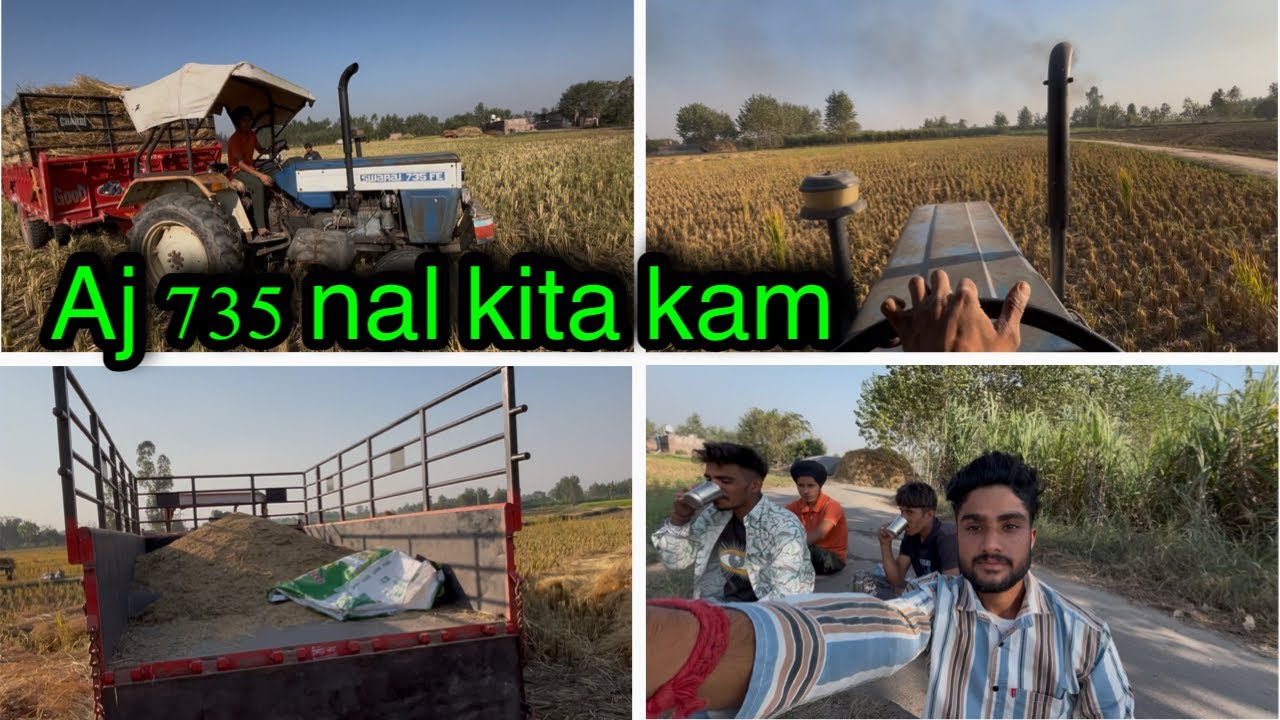 [😈Finally Aj 735 nal kita peli ch kam] full enjoy ਦੇਖੋ ਪੂਰਾ funny vlog [Happy Tractor vlogs