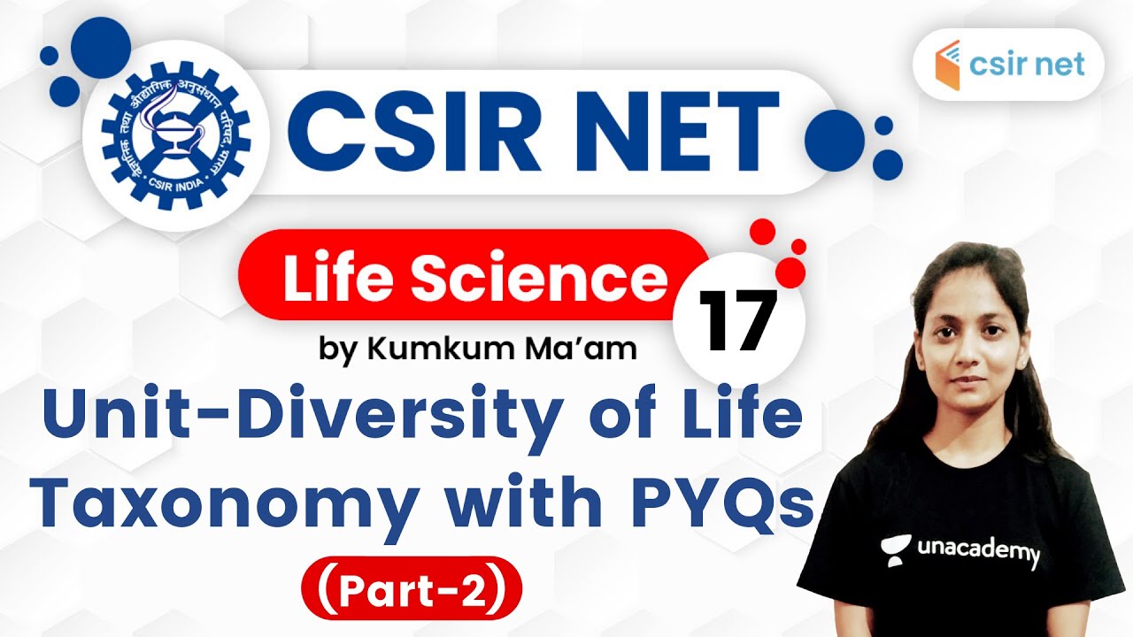 7 PM - CSIR UGC NET 2020 | Life Science by Kumkum Ma'am | Unit-Diversity of Life Taxonomy with PYQs