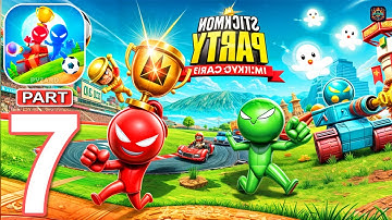 Stickman Party - Gameplay Part 7 Random MiniGames 1 2 3 4 Players Free New Update - Android Gameplay