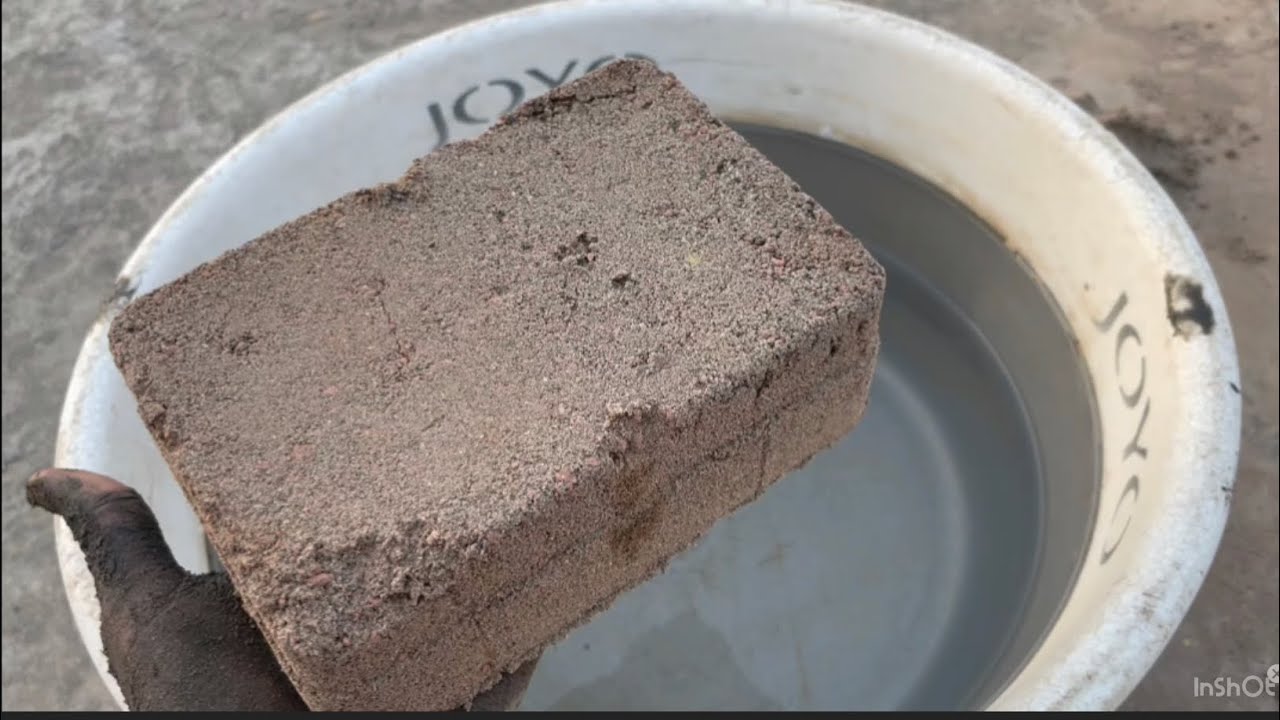 Red concrete block Dry water Crumbling