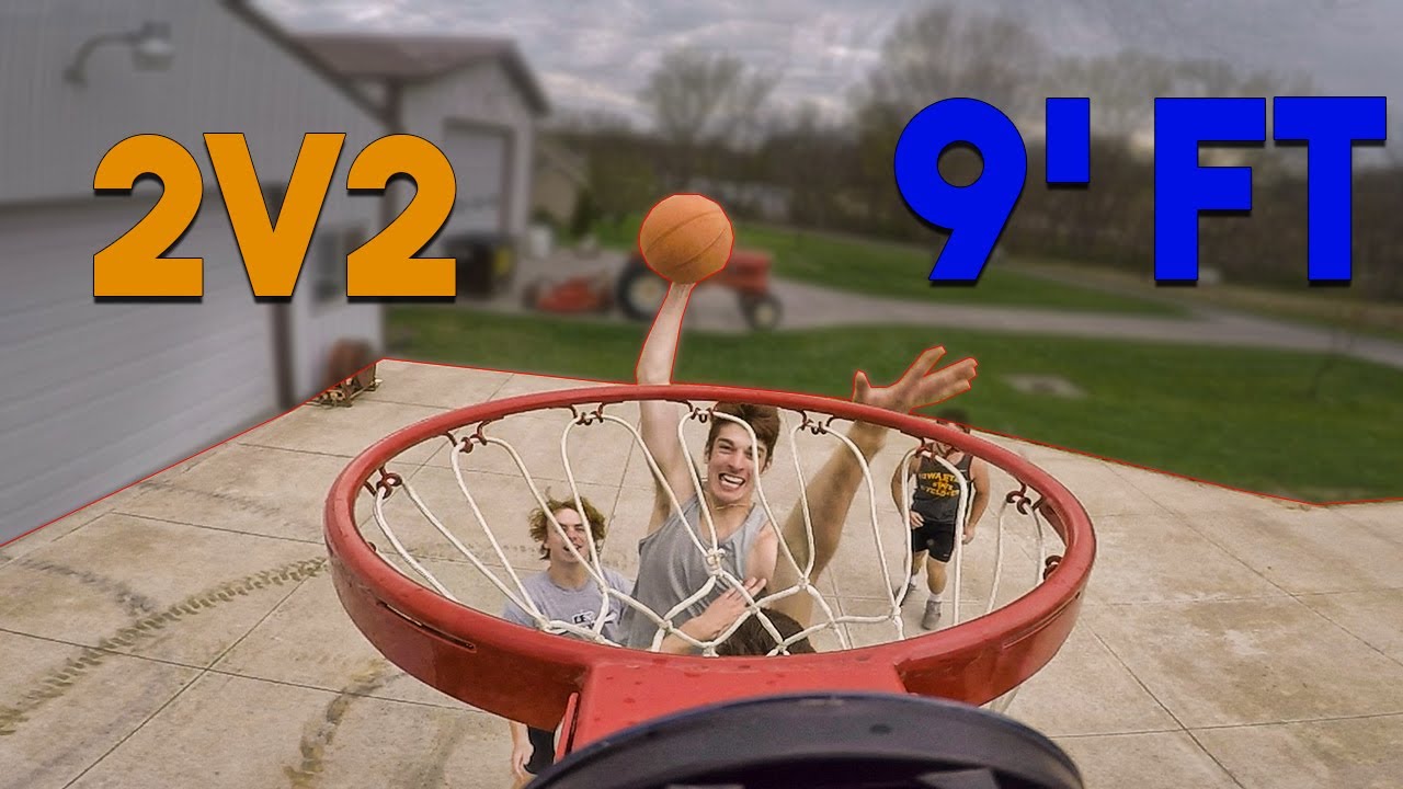 2v2 Pickup Basketball on 9 FT Rims! - YouTube