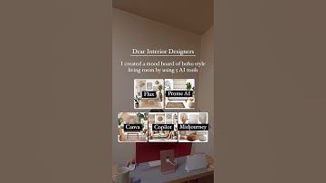 I created a mood board of boho style living room by using 5 AI tools #interiordesign #aiindesign