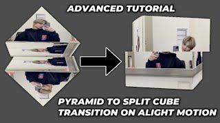 Famous Pyramid to split cube transition tutorial on Alight Motion (advanced) Profile