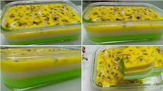China Grass Halwa Or Ghass Ka Halwa | Multilayered Ghass Ka Halwa | Easy And Quick Dessert Recipe