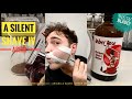 Wet shaving  a silent shave iv  vertical  king c gillette safety razor  ae amber rose asmr