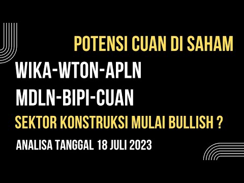 POTENSI CUAN DI SAHAM WIKA WTON APLN MDLN BIPI CUAN.