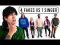 1 professional singer vs 4 fake