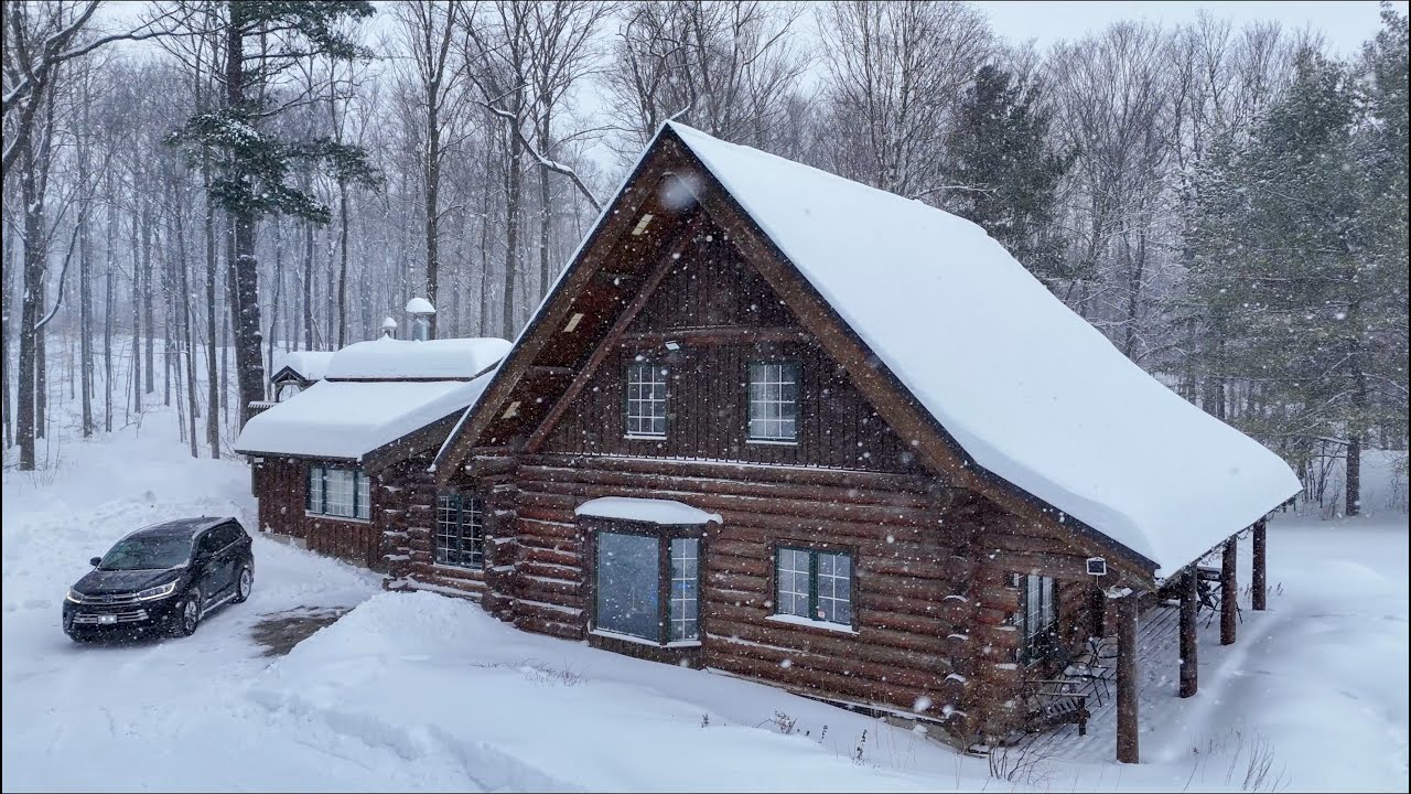 Alone in a Snowy Wooden Cabin The Most Peaceful Escape