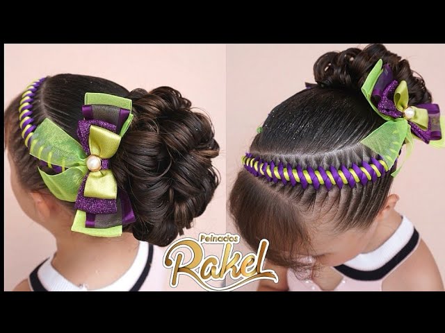 Recogido Elegante Pará Niñas Con Cintas Peinados Para Fiestas Hairstyle  For Girls  YouTube