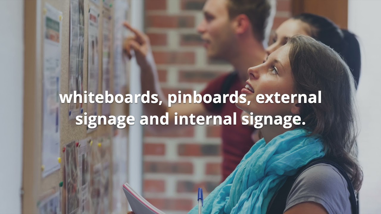 Noticeboards, Whiteboards, Pinboards, Internal signage & External signage