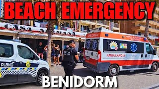 Benidorm Beach EMERGENCY! 🚨 Police & Ambulances Rush in!